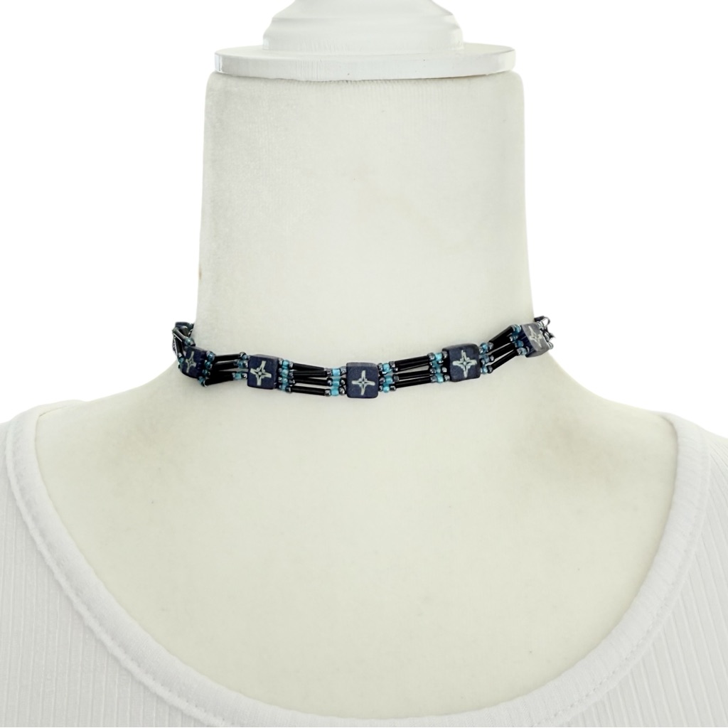 1990s Panama Jack Beaded Choker Necklace Unisex Surfer Beach 15 10$